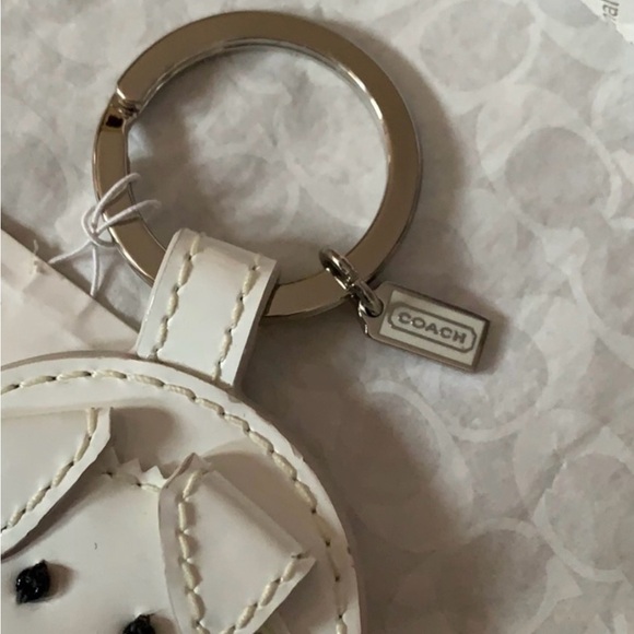 Rare Coach Dog Leather key fob with mink tail - Picture 2 of 3